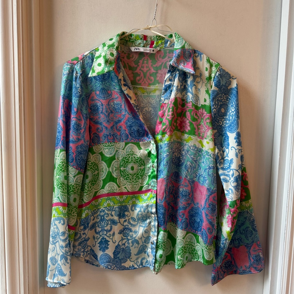 Zara Multicolor Baroque Print Shirt